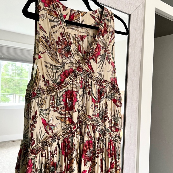 Free People v neck bohemian long shirt, XS fits medium - Picture 1 of 5